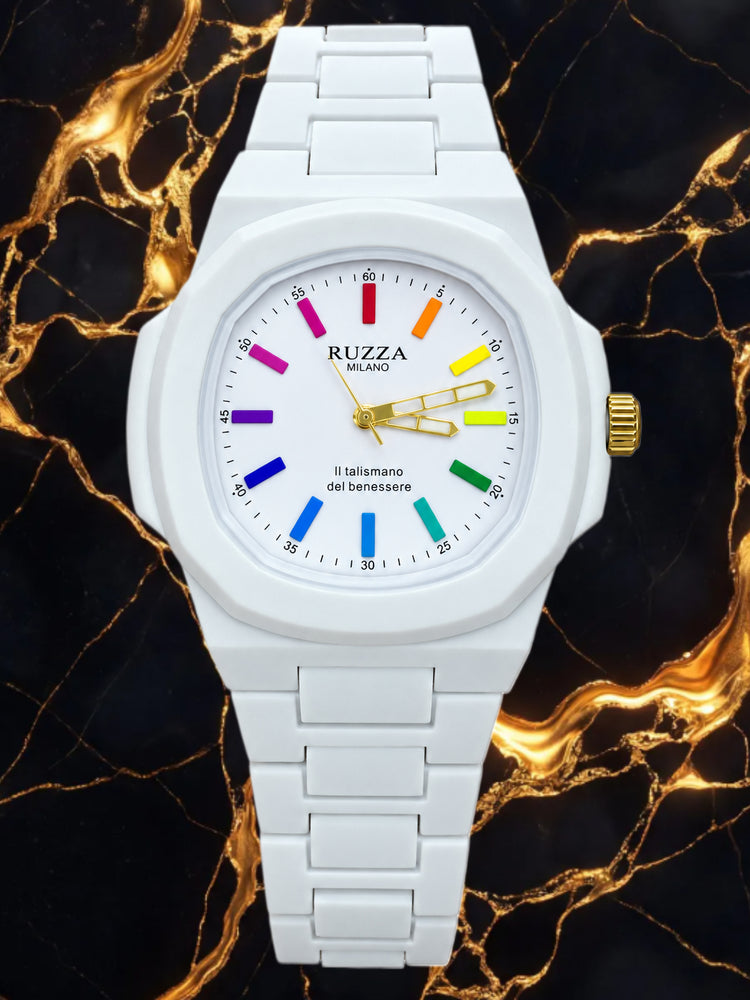 RUZZA WATCH RAINBOW WHITE