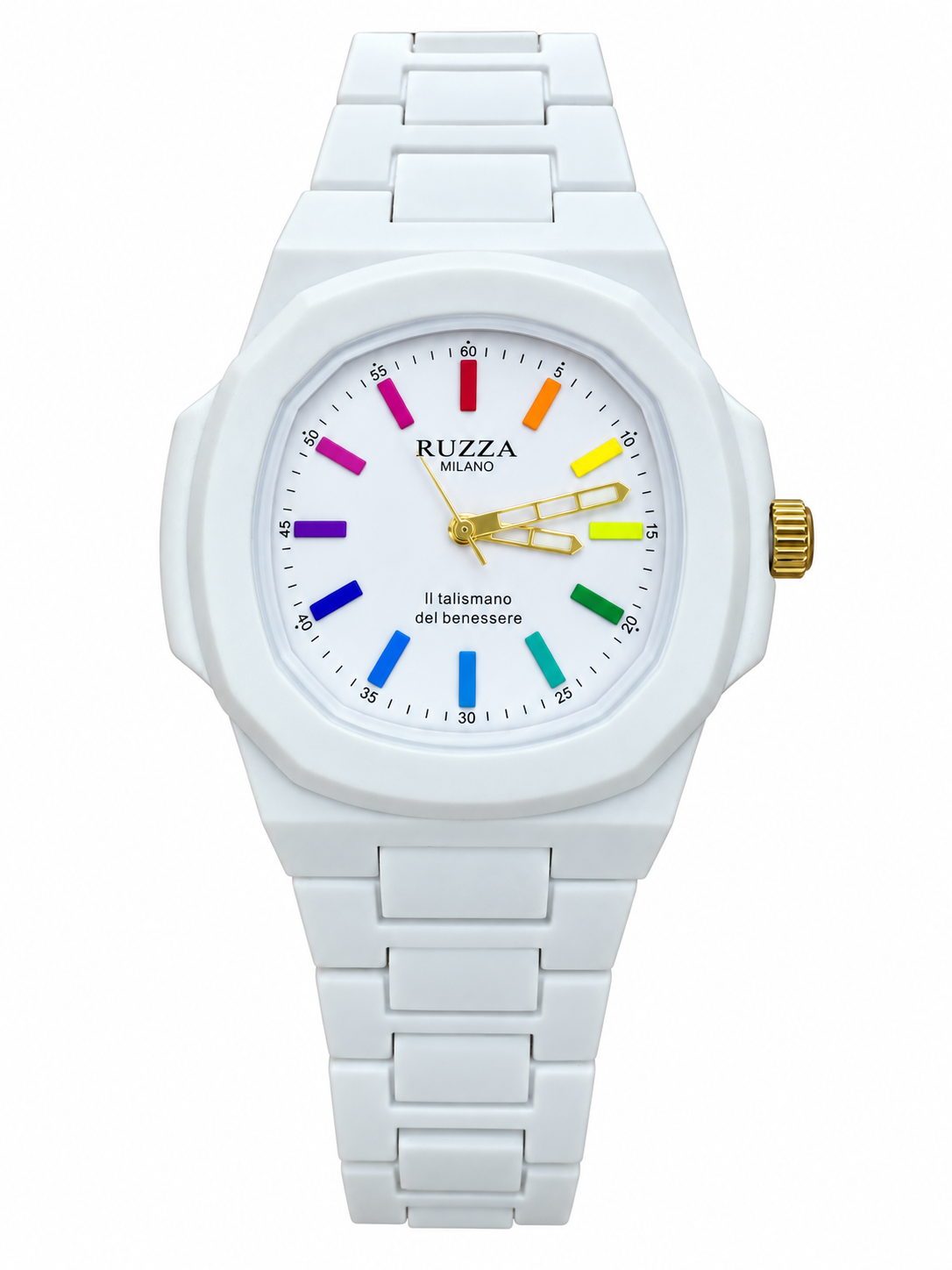RUZZA WATCH RAINBOW WHITE