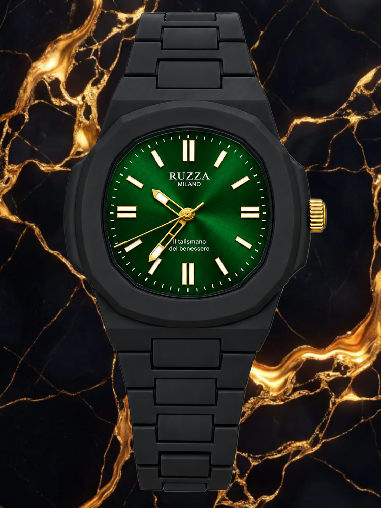 RUZZA WATCH BLACK GREEN SOLEIL