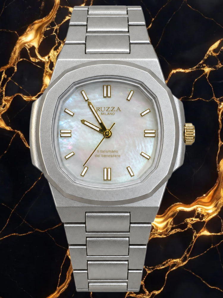 RUZZA WATCH SILVER MADREPERLA