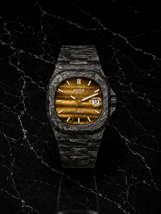 Ruzza Watch Luxury Carbon Black - Occhio di Tigre
