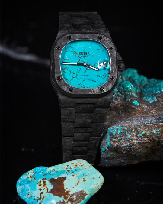 Ruzza Watch Luxury Black Turchese