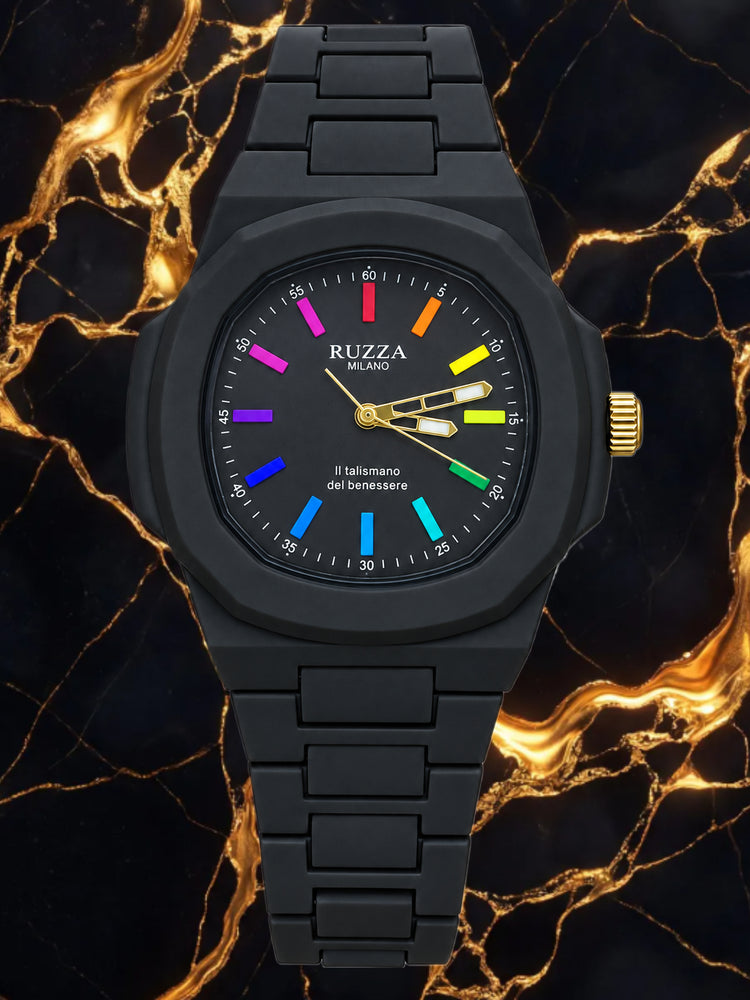 RUZZA WATCH RAINBOW BLACK