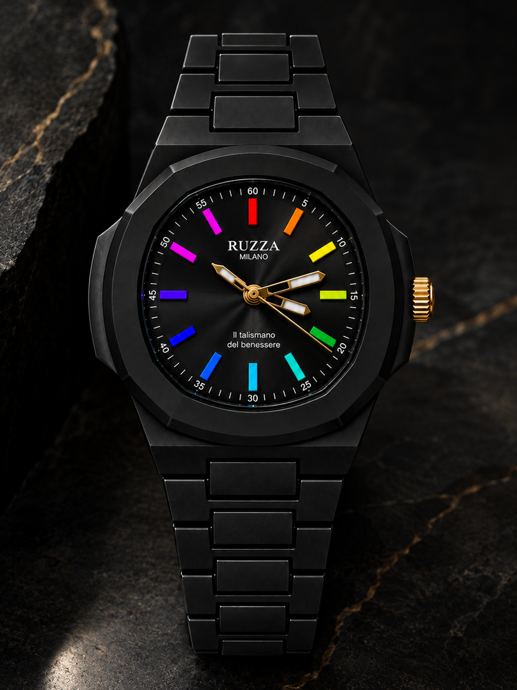 RUZZA WATCH RAINBOW BLACK