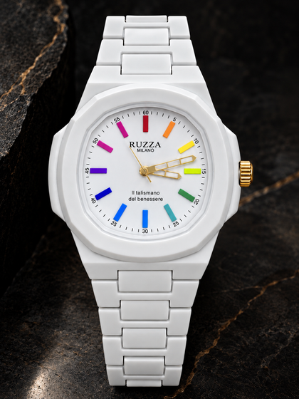 RUZZA WATCH RAINBOW WHITE
