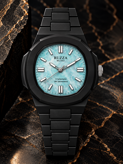 RUZZA WATCH BLACK TURQUOISE
