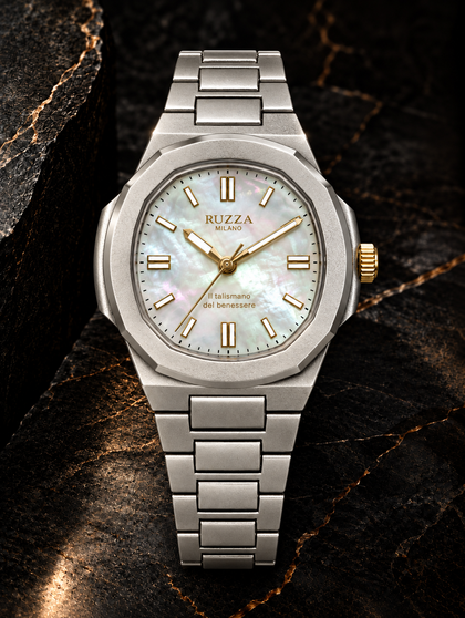 RUZZA WATCH SILVER MADREPERLA
