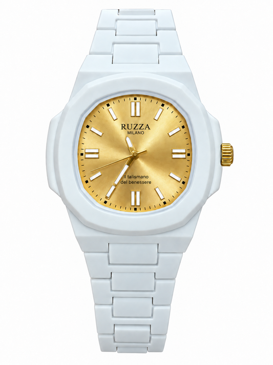 RUZZA WATCH WITE GOLD