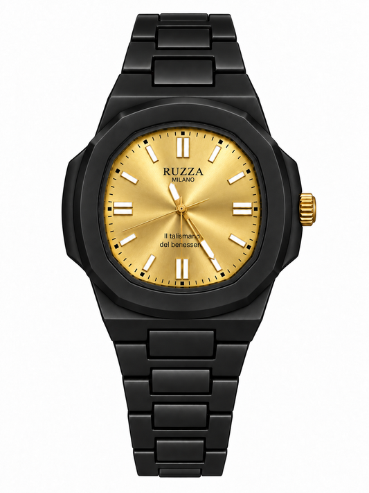 RUZZA WATCH GOLD BLACK SOLEIL
