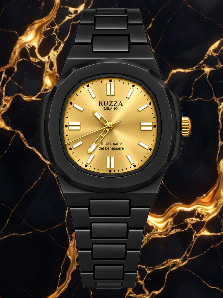 RUZZA WATCH BLACK GOLD SOLEIL